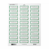 Baseball Waterverf Green Return Address Label (Full Sheet)