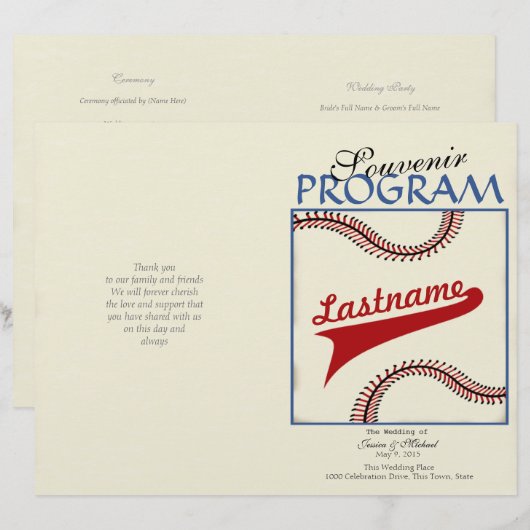 Baseball Weddenprogramma (Voorkant / Achterkant)