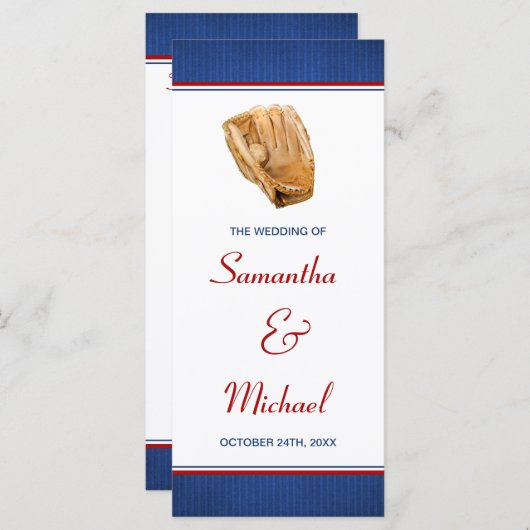 Baseball Weddenprogramma Programmakaart (Voorkant / Achterkant)