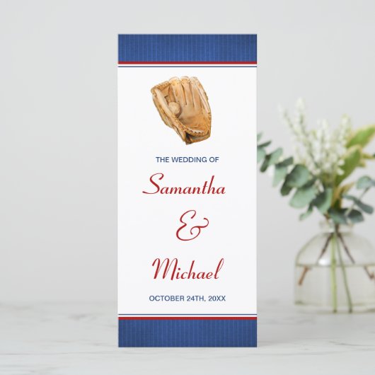 Baseball Weddenprogramma Programmakaart (Staand voorkant)