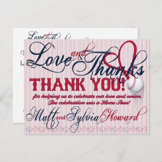 Baseball Weddenschap Hartelijk dank voor 1-HOWARD  Briefkaart (Voorkant / Achterkant)