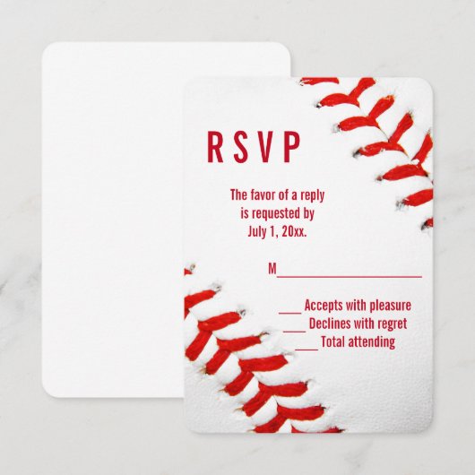 Baseball Weddenschap RSVP (Voorkant / Achterkant)