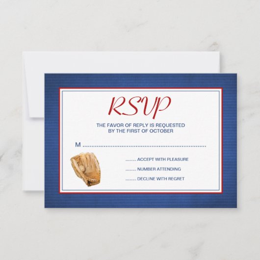 Baseball Weddenschap RSVP-reactiekaart RSVP Kaartje (Voorkant)