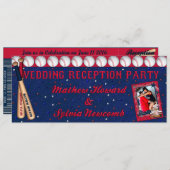 Baseball Weddenschappen Ontvangen Uitnodiging-Aang Kaart (Voorkant / Achterkant)