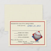 Baseball Wedding Reply RSVP Kaartje (Voorkant / Achterkant)