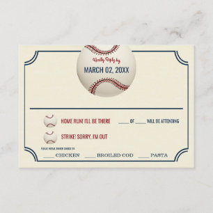  Baseball Wedding Response RSVP Kaartje