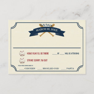  Baseball Wedding Response RSVP Kaartje