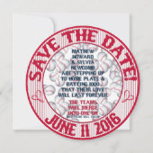 Baseball Wedding Save-the-Date-HOWARD, Optie 1 Kaart (Achterkant)