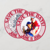 Baseball Wedding Save-the-Date-HOWARD, Optie 1 Kaart (Voorkant / Achterkant)
