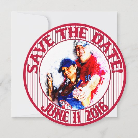 Baseball Wedding Save-the-Date-HOWARD, Optie 1 Kaart (Voorkant)