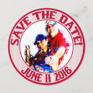 Baseball Wedding Save-the-Date-HOWARD, Optie 1 Kaart
