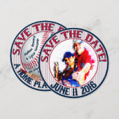 Baseball Wedding Save-the-Date-HOWARD, optie 3 Save The Date (Voorkant / Achterkant)
