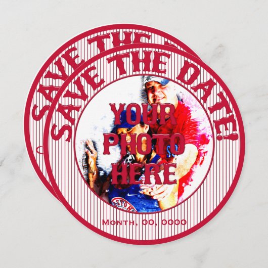 Baseball Wedding Save-The-Date-Sjabloon 01 Save The Date (Voorkant / Achterkant)