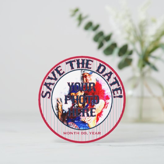Baseball Wedding Save-The-Date-Sjabloon 04 Save The Date (Staand voorkant)
