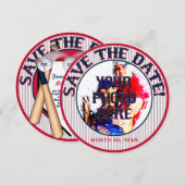 Baseball Wedding Save-The-Date-Sjabloon 04 Save The Date (Voorkant / Achterkant)