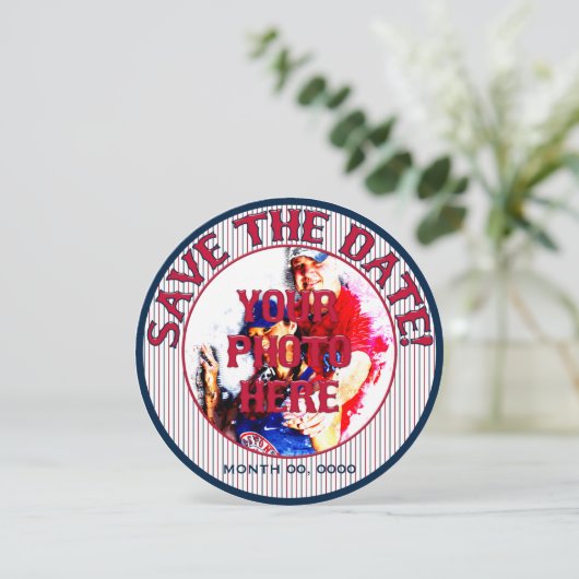 Baseball Wedding Save-the-Date-Sjabloon 3 Save The Date (Staand voorkant)