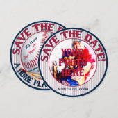 Baseball Wedding Save-the-Date-Sjabloon 3 Save The Date (Voorkant / Achterkant)