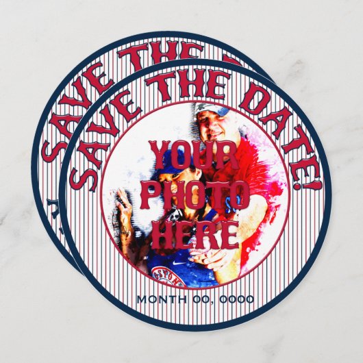 Baseball Wedding Save-the-Date-Sjabloon 3 Save The Date (Voorkant / Achterkant)