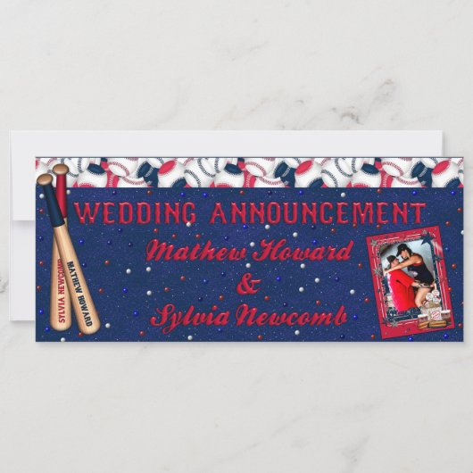 Baseball Wedding Ticket Invite-Custom HOWARD Kaart (Voorkant)