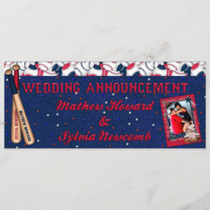 Baseball Wedding Ticket Invite-Custom HOWARD Kaart