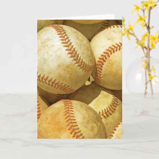 Baseball Wenskaart Kaart (Gele Bloem)