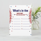 Baseball what in the bag Baby shower game Card Kaart (Staand voorkant)