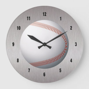Baseball White en Red Design Grote Klok