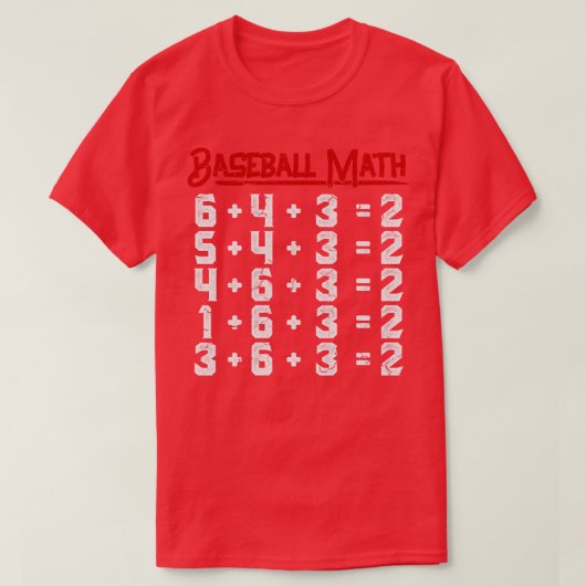 Baseball Wiskunde Dubbelspel T-shirt (Design voorkant)