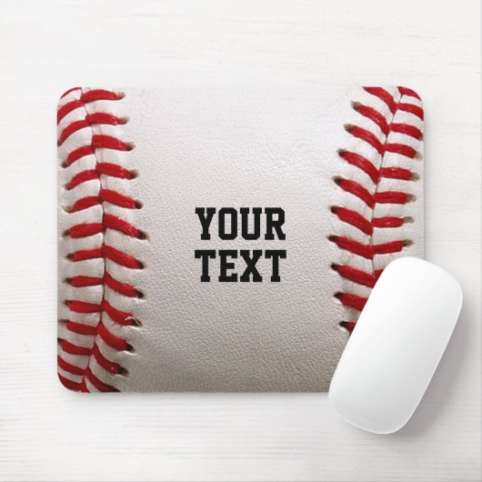 Baseball with Customizable Text Muismat (Met muis)