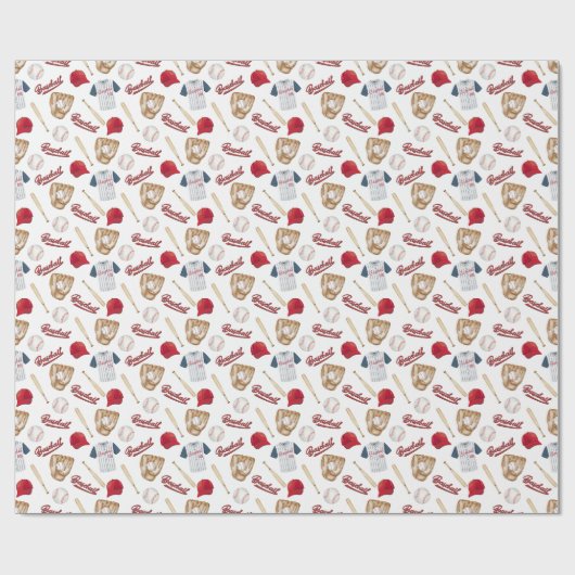 Baseball Wrapping Paper Cadeaupapier (Vlak)