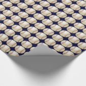 Baseball Wrapping Paper, donkerblauwe achtergrond Cadeaupapier (Hoek)