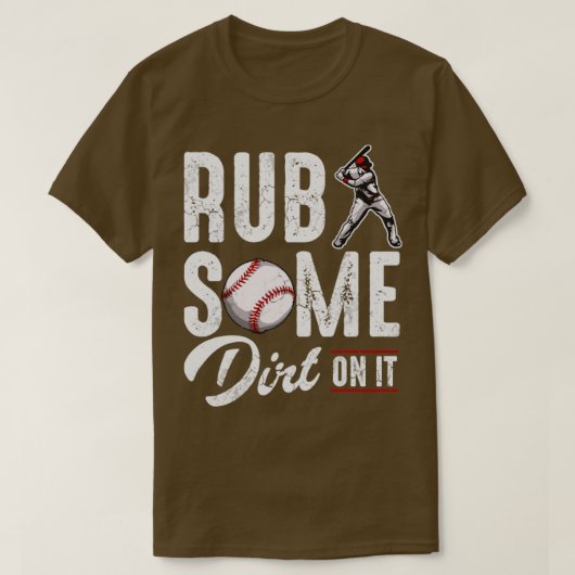Baseball wrijft er wat vuil op t-shirt (Design voorkant)