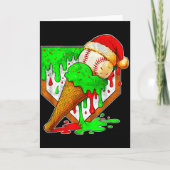 Baseball Xmas Christmas Baseball Ice Cream Drip Bo Kaart (Voorkant)