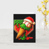 Baseball Xmas Christmas Baseball Ice Cream Drip Bo Kaart (Gele Bloem)
