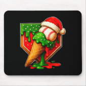 Baseball Xmas Christmas Baseball Ice Cream Drip Bo Muismat (Voorkant)