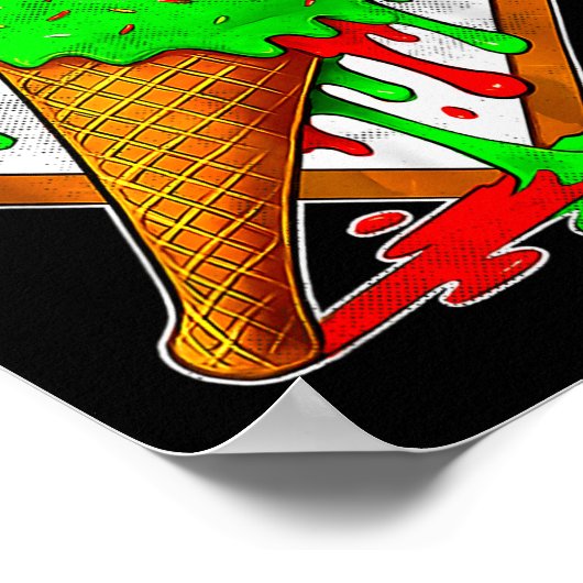 Baseball Xmas Christmas Baseball Ice Cream Drip Bo Poster (Hoek)