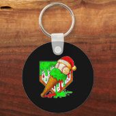 Baseball Xmas Christmas Baseball Ice Cream Drip Bo Sleutelhanger (Voorkant)