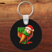 Baseball Xmas Christmas Baseball Ice Cream Drip Bo Sleutelhanger (Voorkant)