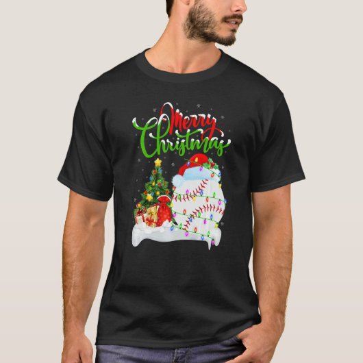 Baseball  Xmas Decorations Santa Baseball Christma T-shirt (Voorkant)