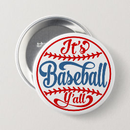 Baseball Y'all-Button Ronde Button 7,6 Cm
