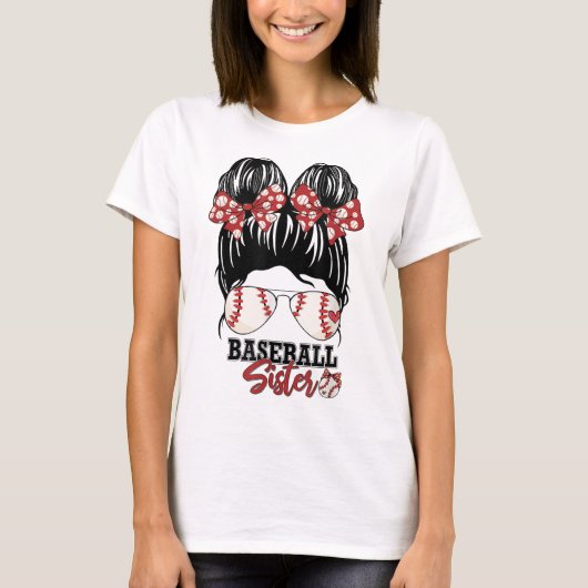 Baseball Zuster Baseball Girl Funny Zuster Moeder T-shirt (Voorkant)