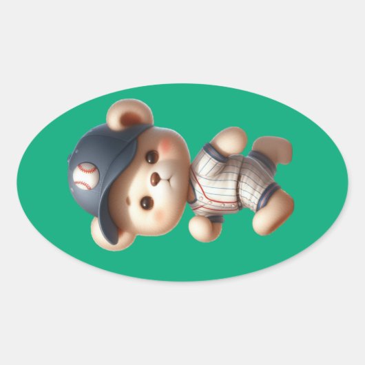 Baseballberen 1 ovale sticker (Voorkant)