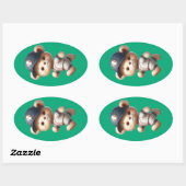 Baseballberen 1 ovale sticker (Vel)