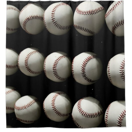 Baseballen Douchegordijn (Voorkant)