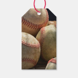 Baseballen en handschoen cadeaulabel