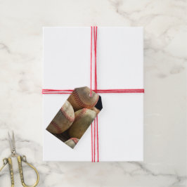 Baseballen en handschoen cadeaulabel