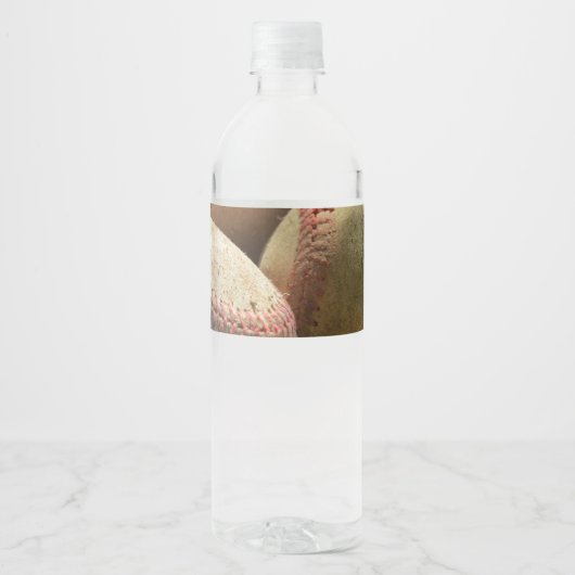 Baseballen en handschoen waterfles etiket (Voorkant)