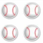 Baseballen met Red Stitching Sticker (Voorkant)