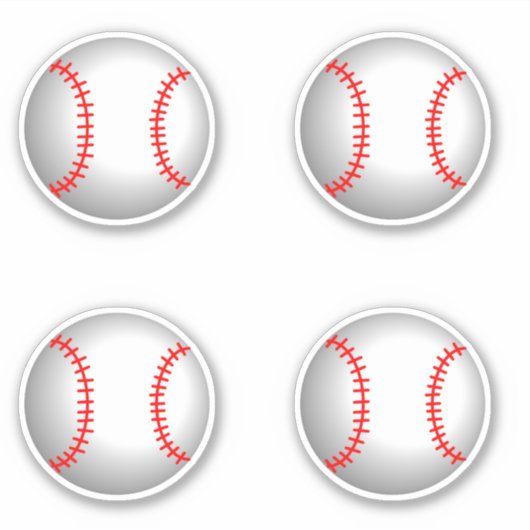 Baseballen met Red Stitching Sticker (Voorkant)