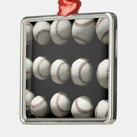 Baseballen Metalen Ornament (Links)